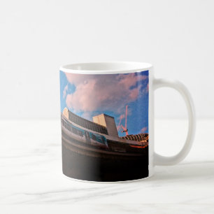 Looking up to the train coffee mug