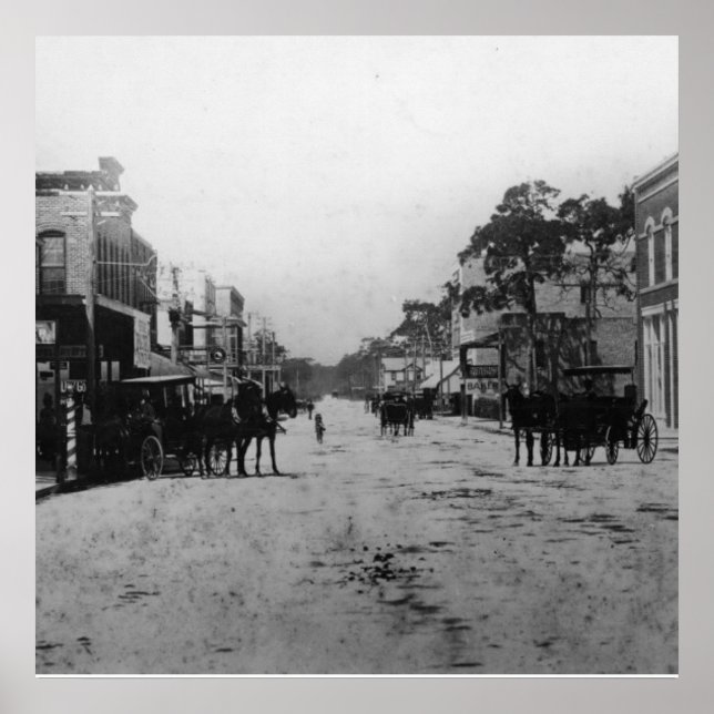 Looking West On Flagler Street Poster (Front)