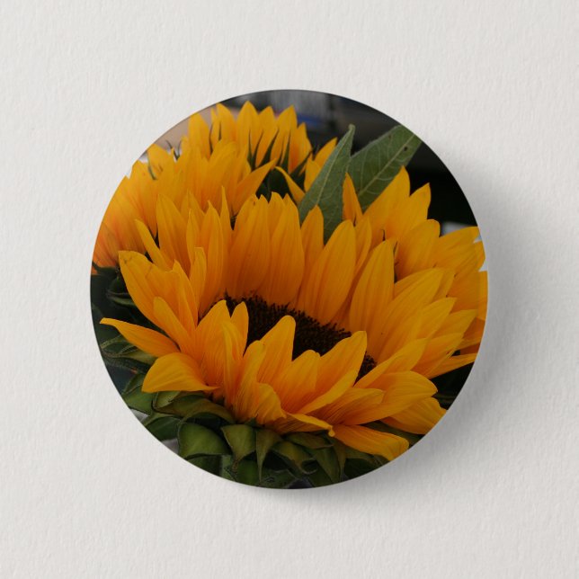 Looks Like a Sunflower 2 Inch Round Button (Front)