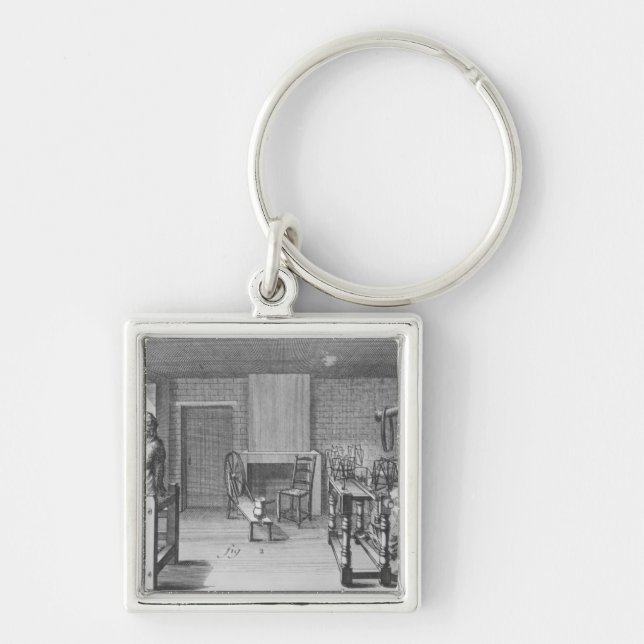 Loom for weaving stockings keychain (Front)