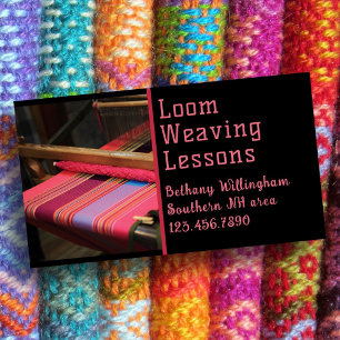 Loom Weaving Lessons Magnetic Business Card