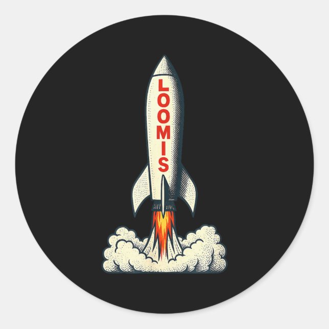Loomis Rocket!  Classic Round Sticker (Front)