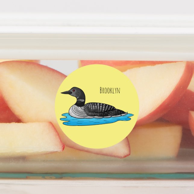 Loon bird cartoon illustration (Affixed)