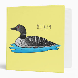 Loon bird cartoon illustration binder