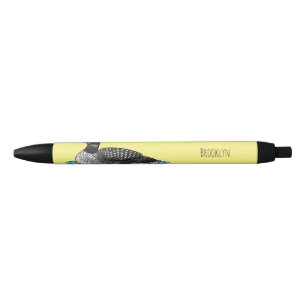 Loon bird cartoon illustration black ink pen