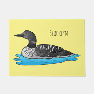 Loon bird cartoon illustration  doormat