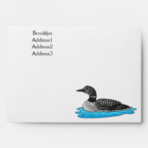 Loon bird cartoon illustration envelope