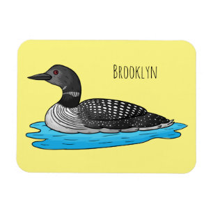 Loon bird cartoon illustration magnet