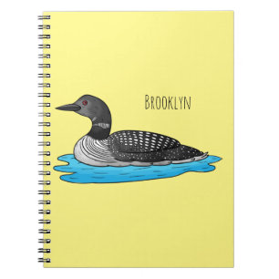 Loon bird cartoon illustration  notebook
