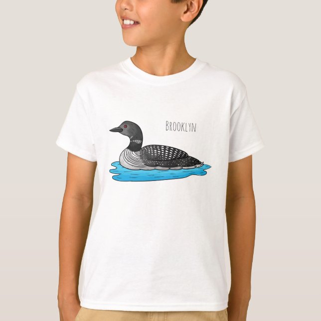 Loon bird cartoon illustration  T-Shirt (Front)