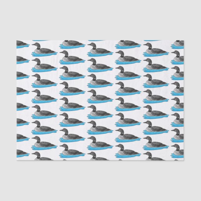 Loon bird cartoon illustration tissue paper (Front)