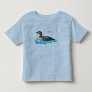 Loon bird cartoon illustration toddler t-shirt