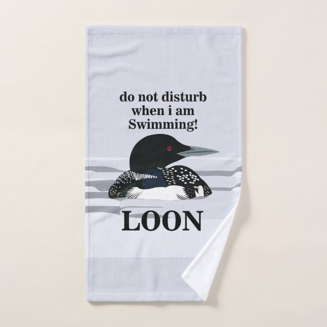Loon Common Loon Bird Lake Funny (Serviette à main)