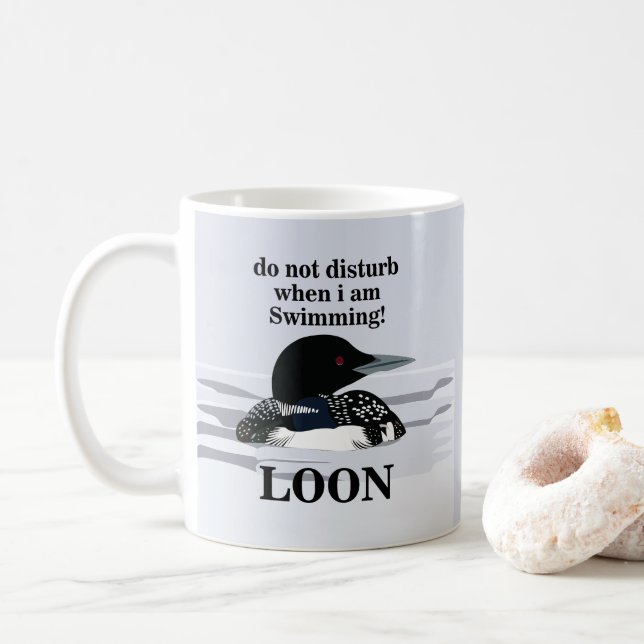 Loon Common Loon Bird Lake Funny Coffee Mug (With Donut)