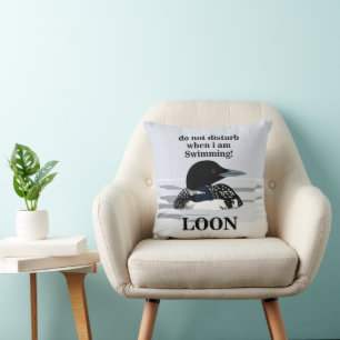 Loon Common Loon Bird Lake Funny Throw Pillow