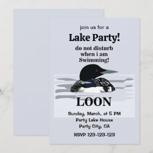 Loon Common Loon Bird Party At The Lake Invitation