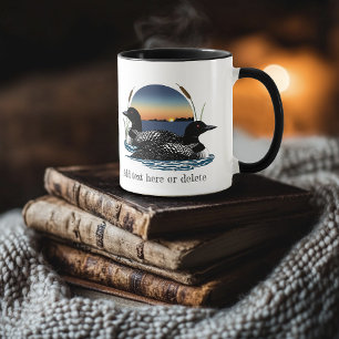 Loon Couple Sunset Blue Lake Wildlife Mug