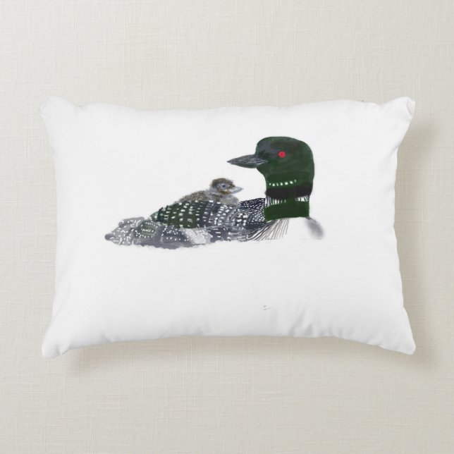 Loon Family Decorative Pillow (Front)