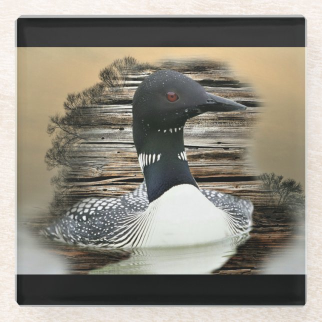 Loon Glass Coaster (Front)