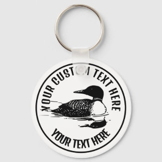 Loon Icon Logo Custom Keychain