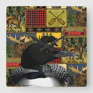 Loon Lake Wilderness Lodge Square Wall Clock