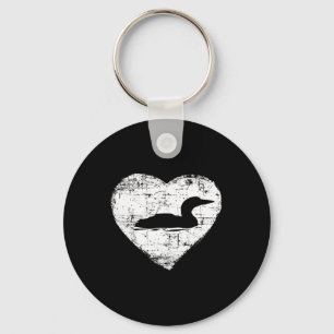 Loon Love Loons Heart Lake Shirt Keychain