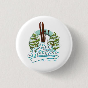 Loon Mountain New Hampshire ski logo 1 Inch Round Button