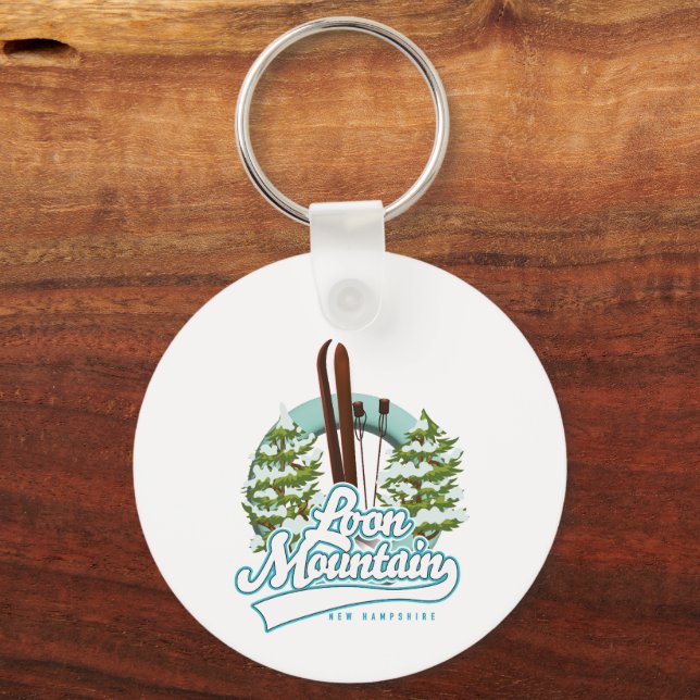 Loon Mountain New Hampshire ski logo Keychain (Back)