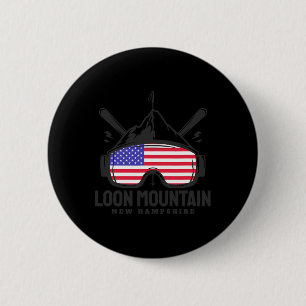 Loon Mountain New Hampshire Usa Ski Retro Skiing 2 Inch Round Button