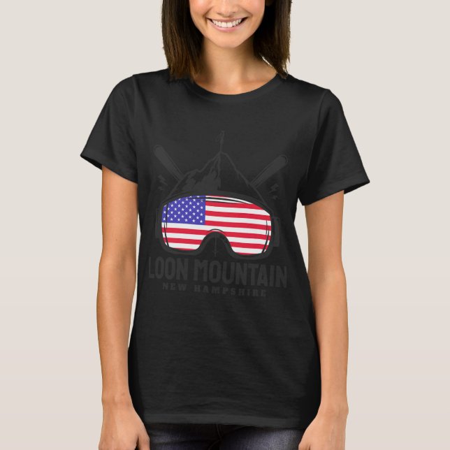 Loon Mountain New Hampshire Usa Ski Retro Skiing  T-Shirt (Front)