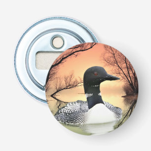 Loon On Lake Loon Reflections Call Of The Loon Bottle Opener