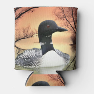 Loon On Lake Loon Reflections Call Of The Loon Can Cooler