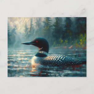 Loon on Lake Moody Painting Postcard