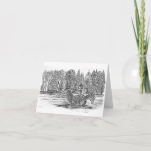 Loon on Lotus Lake Card