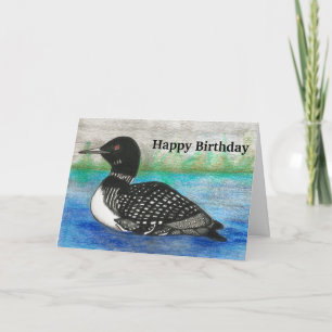 Loon Painting Colourful Northern Watercolor Card