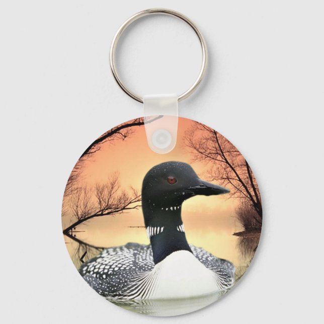 Loon Reflections Keychain (Front)