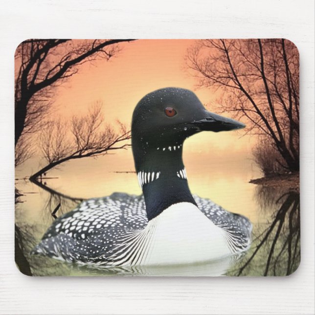 Loon Reflections Mouse Pad (Front)