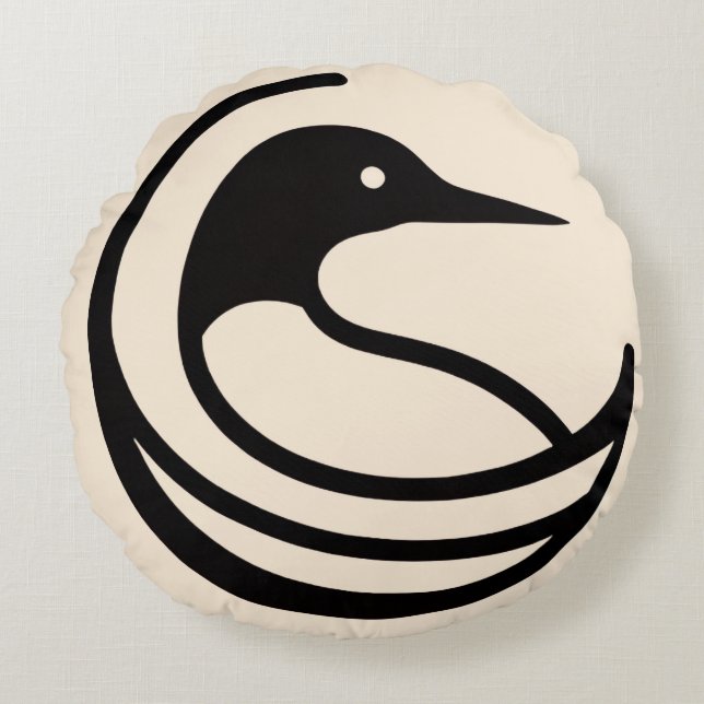 Loon Round Pillow (Front)