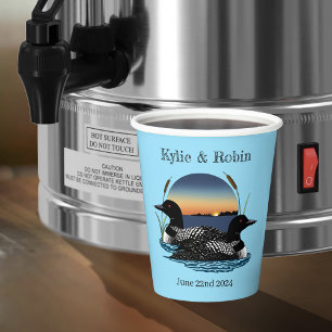 Loon sSunset Blue Paper Cups
