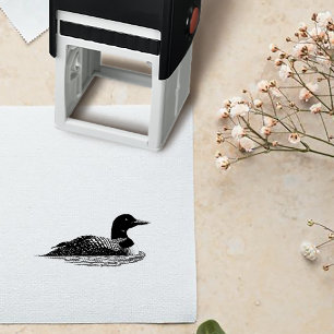 Loon Sunset Wedding Self-inking Stamp