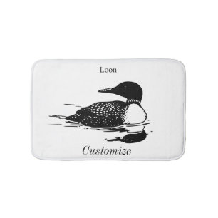 Loon Swimming Bird Art Thunder_Cove Bath Mat