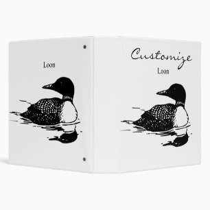 Loon Swimming Bird Art Thunder_Cove Binder
