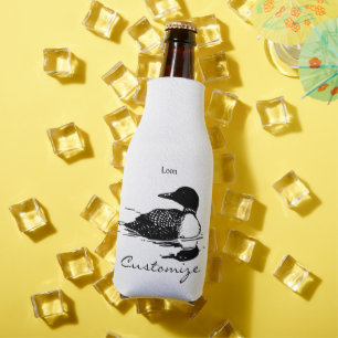 Loon Swimming Bird Art Thunder_Cove  Bottle Cooler