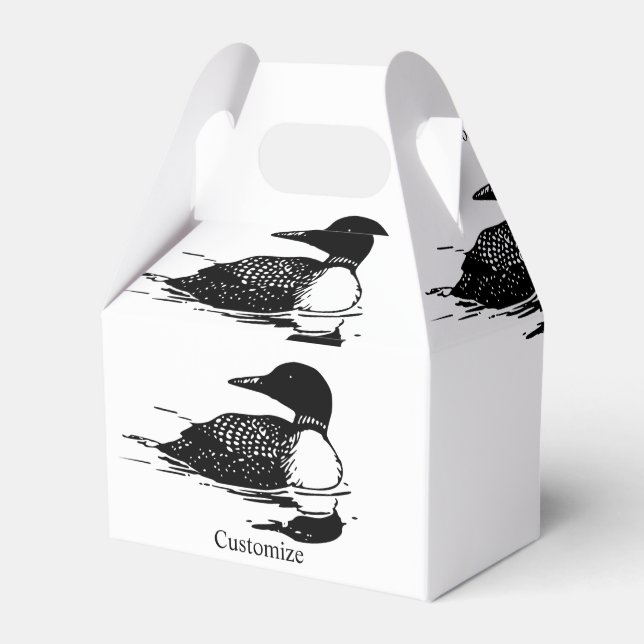 Loon Swimming Bird Art Thunder_Cove Favor Box (Front Side)