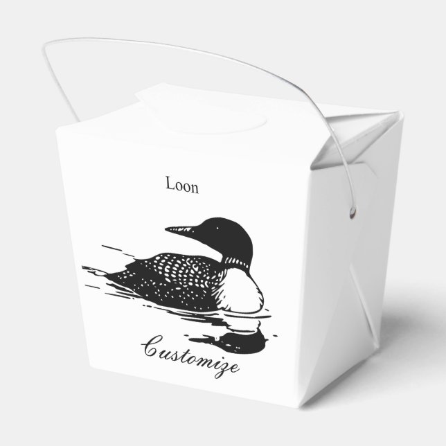 Loon Swimming Bird Art Thunder_Cove Favor Box (Back Side)