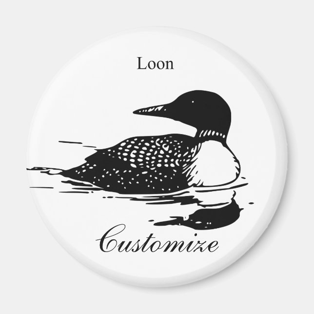 Loon Swimming Bird Art Thunder_Cove Magnet (Front)