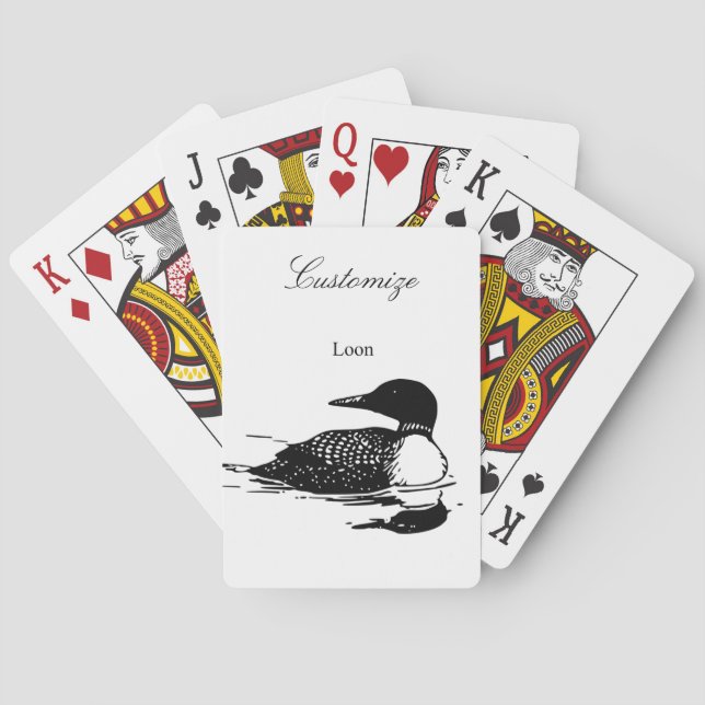 Loon Swimming Bird Art Thunder_Cove Playing Cards (Back)
