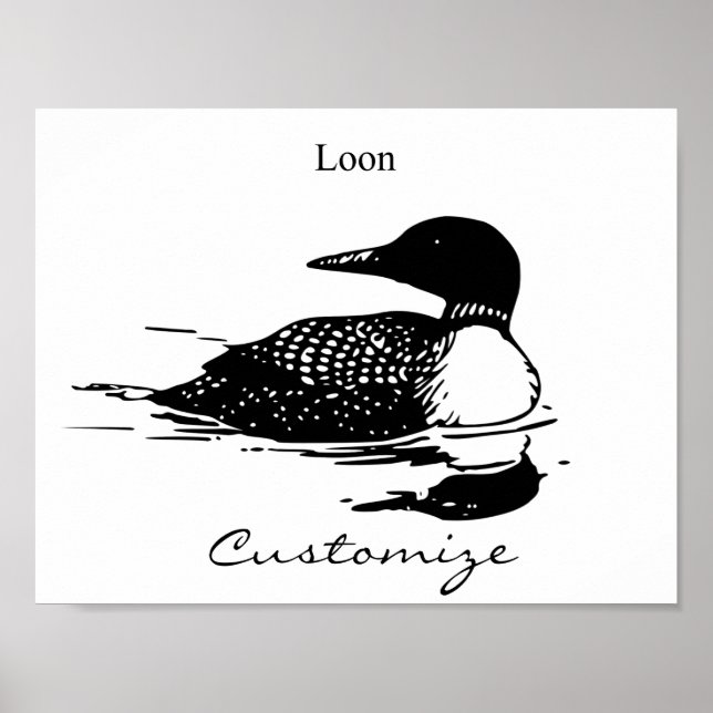 Loon Swimming Bird Art Thunder_Cove Poster (Front)