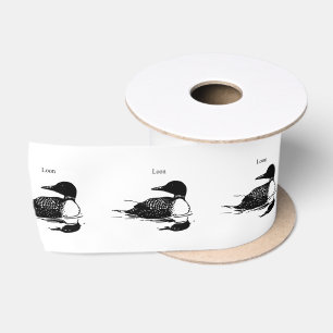 Loon Swimming Bird Art Thunder_Cove Satin Ribbon