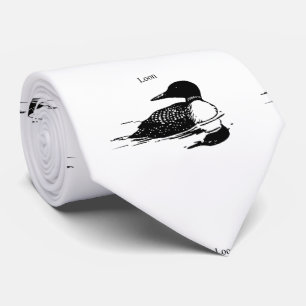 Loon Swimming Bird Art Thunder_Cove Tie